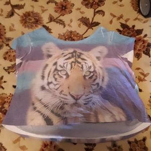 Mudd Girl's Tiger Crop Top